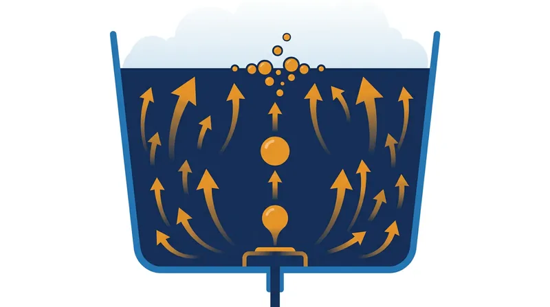 Once the bulk water reaches saturation temperature, the steam bubbles no longer condense and implode, silencing the high-frequency hiss.