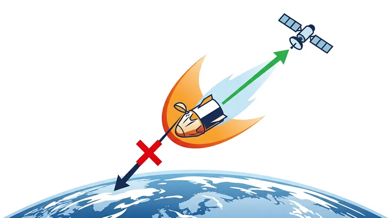 Communicating upward through the thinner plasma wake to a relay satellite requires less bandwidth-piercing power than transmitting directly to the ground.