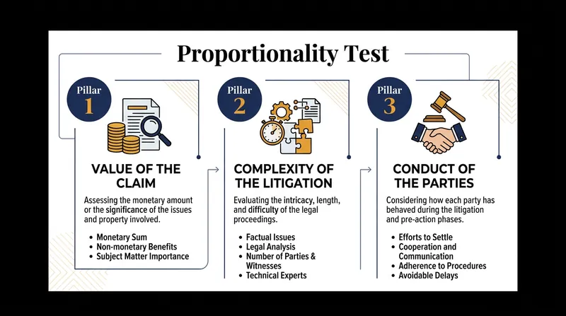 The three pillars courts use to assess whether a prevailing party's legal costs are proportionate.