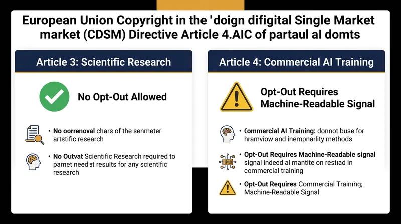 The EU Copyright Directive establishes different rules for academic research versus commercial AI training.