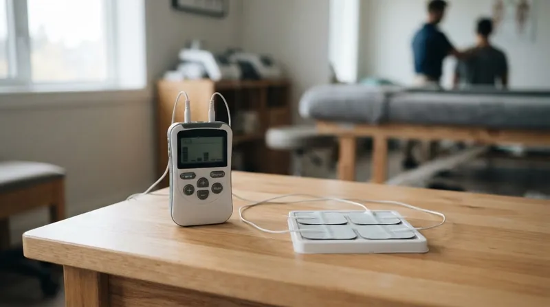 Illustration: Transcutaneous Electrical Nerve Stimulation (TENS) units relieve pain by artificially stimulating A-beta fibers to close the spinal gate.