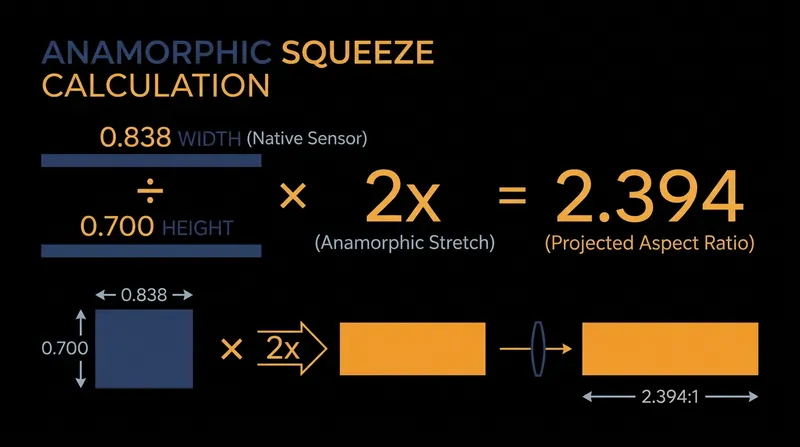 Applying a 2x anamorphic squeeze to the revised 0.700-inch aperture height mathematically forces a 2.39:1 aspect ratio.