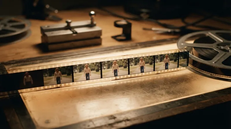 Illustration: Physical splices between 20-minute film reels often bled into the frame lines, causing a bright flash on screen.