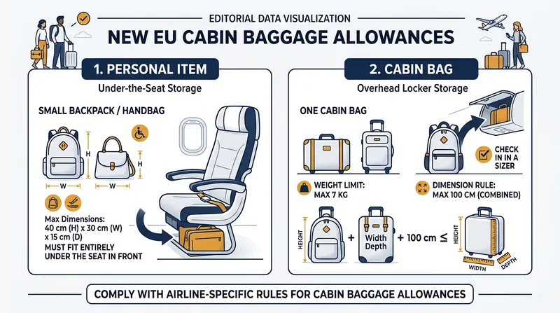 The new rules guarantee passengers a free personal item and a 7kg cabin bag.