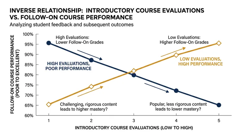 Professors who produce the highest achievement in follow-on courses often receive the lowest evaluations from their introductory students.