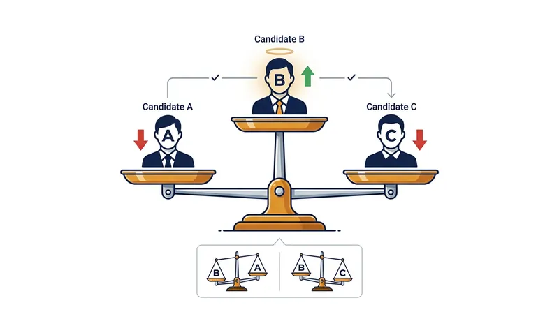 The Condorcet criterion requires that a candidate who wins all head-to-head matchups must win the overall election.