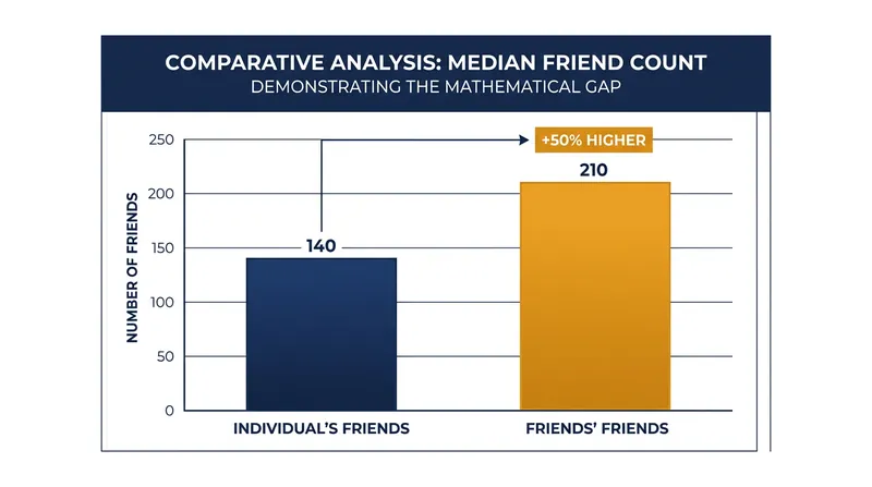 Degree variance ensures that the mean number of friends of friends is always strictly greater than the mean number of friends of individuals.
