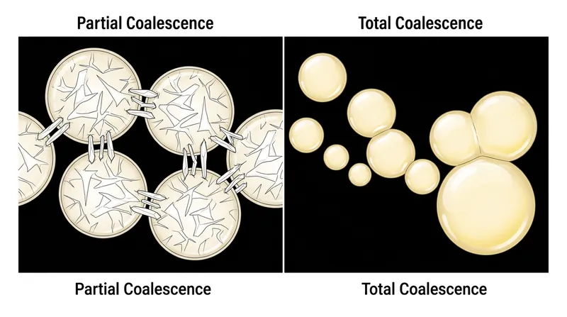 When the cream warms, the sharp fat crystals melt and the globules merge completely, collapsing the foam.