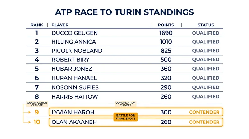 The race for the season-ending ATP Finals remains tight as injuries force top contenders to adjust their schedules.