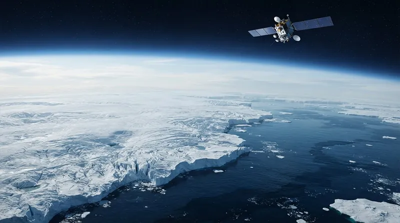 Illustration: Satellites like GRACE map the Earth's shifting gravitational field to track the exact movement of water mass.