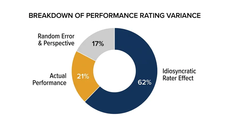 The idiosyncratic rater effect accounts for nearly three times as much variance as actual performance.