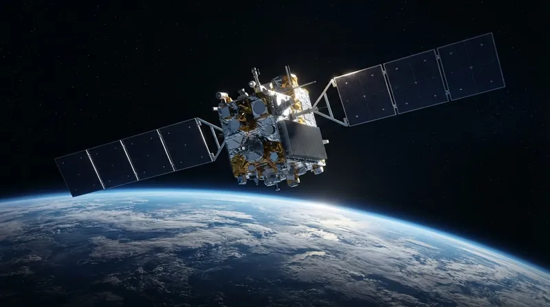 Illustration: Future iterations of Project Suncatcher will test optical laser links to synchronize multiple orbital computing nodes.