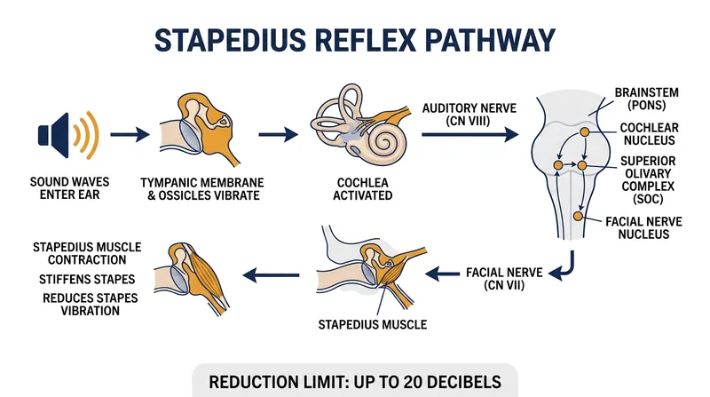 The neurological pathway of the acoustic reflex requires a minimum of 25 milliseconds to complete.