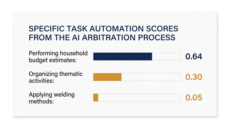 Arbitration models scored structured data tasks highly while rejecting the automation of physical execution.