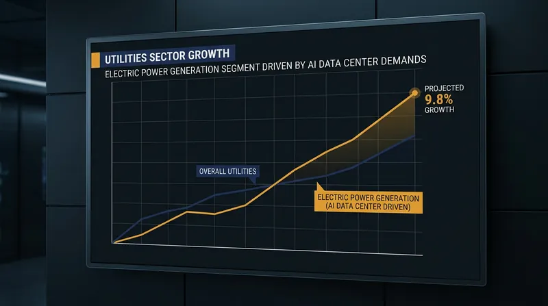 The utilities sector is projected to grow faster than any other major industry to support AI power demands.