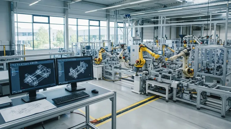 Illustration: The merger aims to connect product design software directly with factory floor automation and energy management systems.
