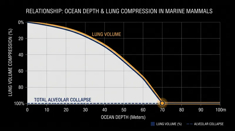 Alveolar volume decreases dramatically as hydrostatic pressure increases during descent.