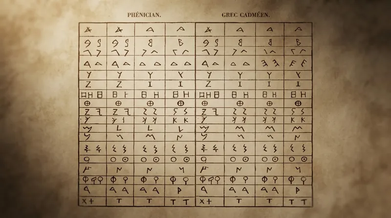 The alphabet's transmission was driven by bilingual merchants trading across the Mediterranean in the eighth century BCE.