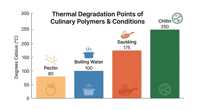 Chitin's degradation point sits far above the temperatures generated by standard home cooking methods.