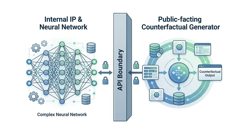 By treating the model as an opaque oracle, institutions can provide transparency without exposing proprietary architecture.