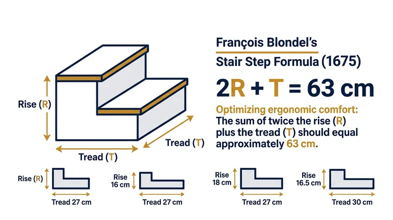 Blondel's formula dictates that lifting a foot vertically requires twice the effort of moving it horizontally.
