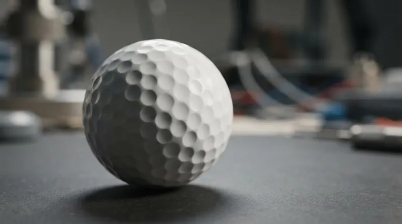 Illustration: Engineers adjust dimple depths by increments as small as 2/10,000ths of an inch to fine-tune the ball's trajectory.