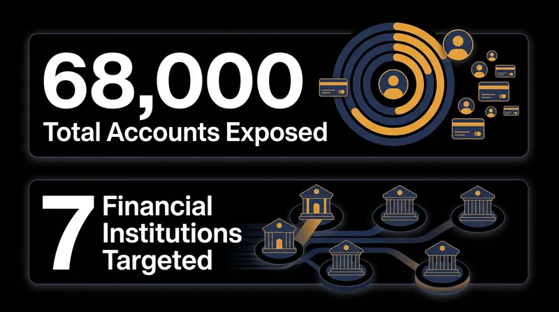 The automated attacks targeted secondary infrastructure across seven major lenders, exposing the data of 68,000 individuals.