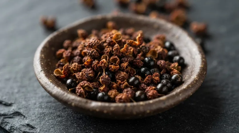 Illustration: The shiny black seeds contain none of the active compound and are often removed to maximize the numbing effect.
