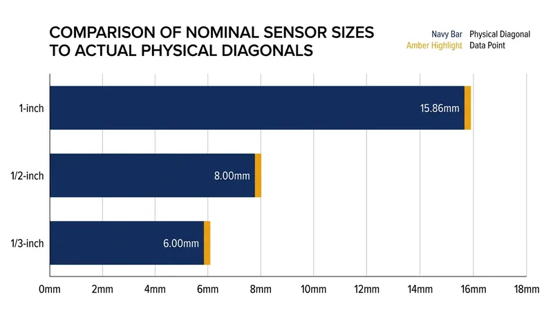 Across all legacy formats, the actual silicon diagonal is roughly 62 percent of the marketed inch measurement.