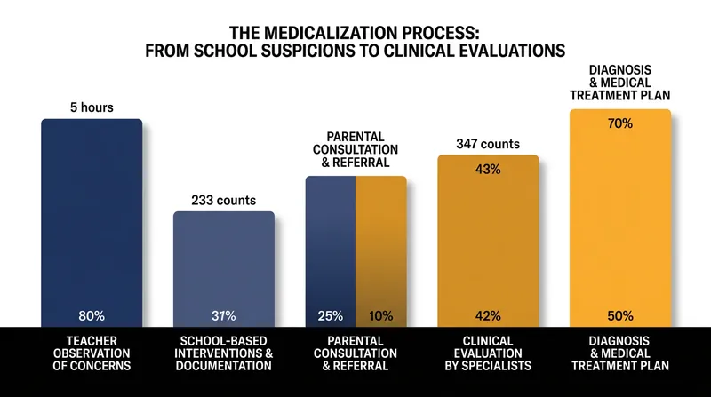 Educators are often the first to flag a child's hyperactivity, setting the medical evaluation process in motion.