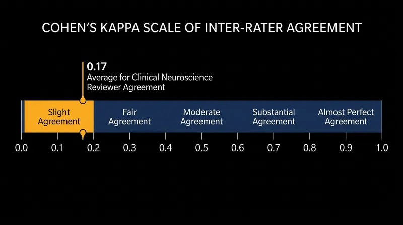 A Cohen's Kappa of 0.17 indicates only 'slight' agreement between independent reviewers.