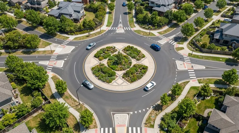 Illustration: Split crosswalks allow pedestrians to navigate one direction of traffic at a time.
