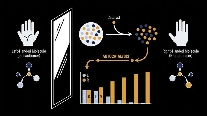 Chiral molecules exist as mirror images, but biological systems exclusively favor one orientation.