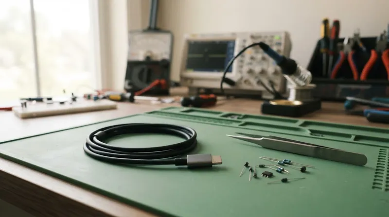 Illustration: Hardware designers must include two discrete 5.1 kΩ resistors on the circuit board for proper power delivery.