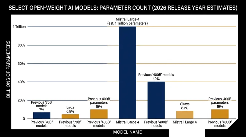 Large 4 represents a massive leap in scale for open-weight architectures.
