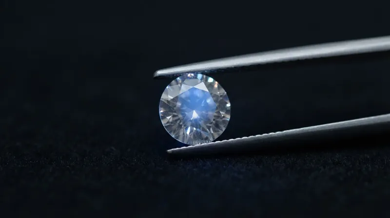 Illustration: While colorless diamonds can occasionally appear hazy under strong fluorescence, warmer stones use the blue light to cancel out their yellow body color.