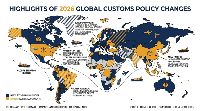 Recent eliminations of duty-free thresholds in major consumer markets have made customs invoices a mathematical certainty for standard parcels.