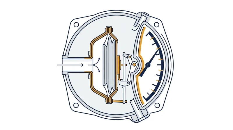 The airspeed indicator mechanically subtracts static pressure from ram pressure.