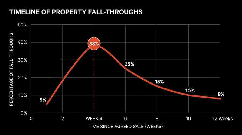 The highest risk of a sale collapsing occurs in the first month after an offer is accepted.