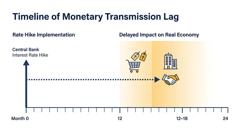Interest rate changes take between 12 and 18 months to fully penetrate the broader economy.