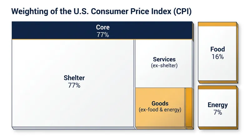 Food and energy account for roughly 23% of the standard consumer basket, but generate the majority of its short-term price volatility.