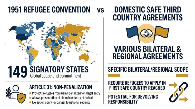 International treaty obligations explicitly prohibit penalizing refugees for illegal entry.