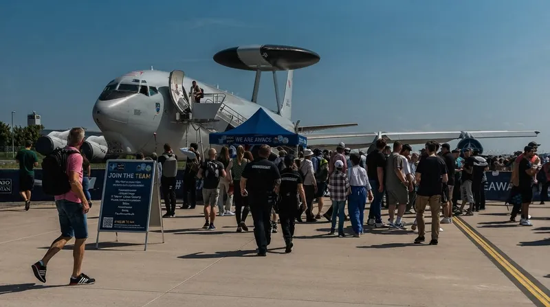 Airborne warning and control system aircraft monitor the airspace around the clock to direct fighter patrols.