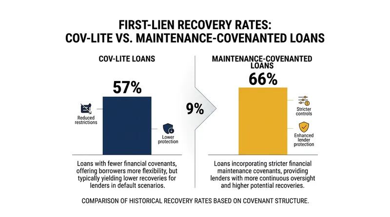 The delayed intervention in cov-lite structures results in lower recovery rates for lenders.