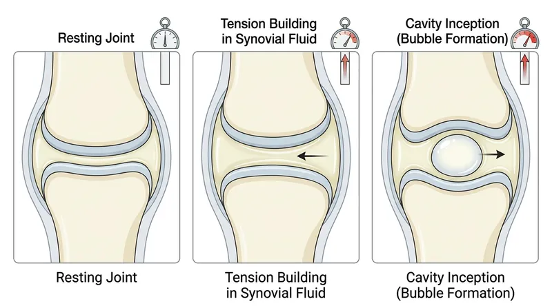 Tribonucleation occurs when the rapid separation of joint surfaces forces dissolved gases to vaporize.