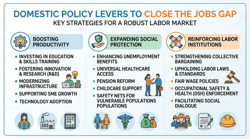Closing the decent work deficit will increasingly rely on coordinated domestic policy interventions.