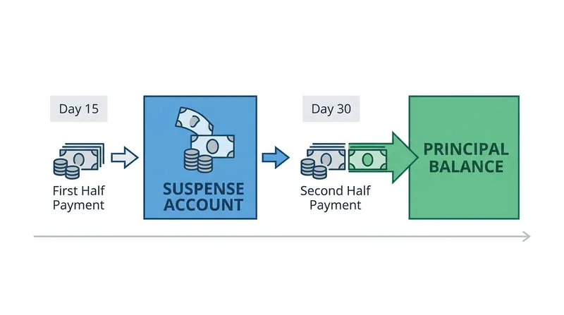 Servicers hold partial payments in suspense accounts until a full contractual installment is reached.