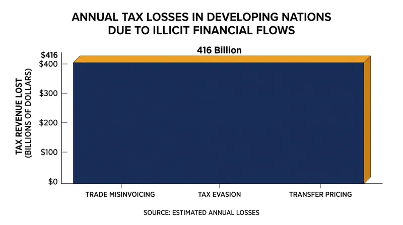 Developing nations lose an estimated $416 billion annually to illicit financial flows.