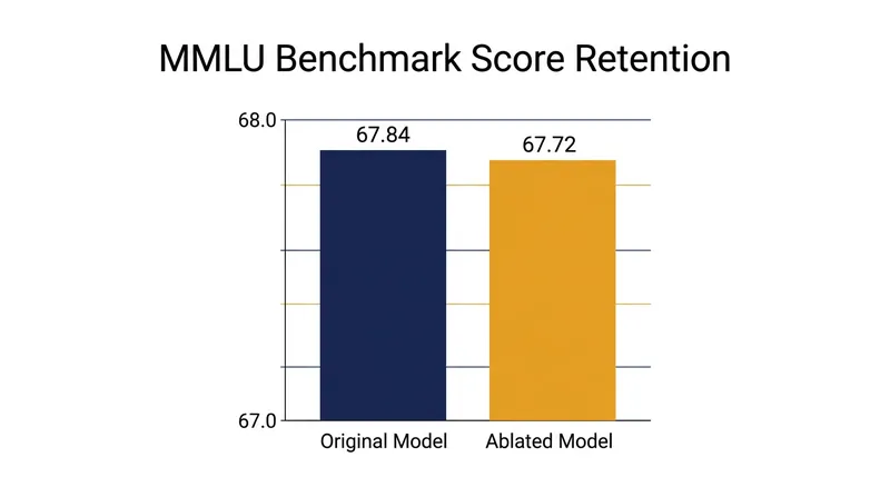 Despite losing its safety filters, the modified model retains 99.8 percent of its general reasoning and factual accuracy.