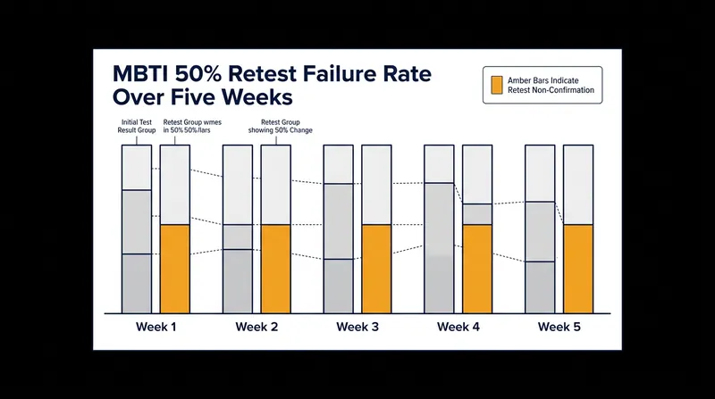 Half of all test-takers receive a different four-letter classification when retested within five weeks.